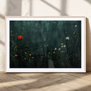 Wildflower Field Framed Wall Art, Vintage Botanical