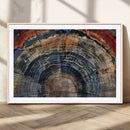 Abstract Tree Ring Wall Art, Colorful Framed Tree Ring Wall