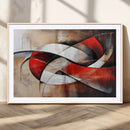 Abstract Wall Art - Modern Red and White Canvas Wall Art
