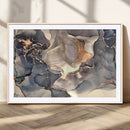 Abstract Blue and Gold Wall Art - Fluid Ink Artwork - Modern