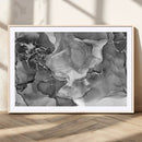 Black White Abstract Canvas Wall Art - Fluid Ink Artwork -