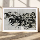Abstract Horse Wall Art Canvas Print - Dynamic Black Ink