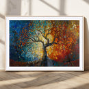Yggdrasil Tree of Life Mosaic Stained Glass Wall Art Canvas,