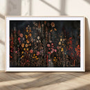 Dark Floral Canvas Wall Art - Moody Botanical Flower Print -