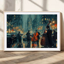 Urban Night Jazz Wall Art Canvas Print – Moody Rain-Soaked