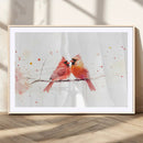 Cardinal Bird Canvas Wall Art - Male and Female Cardinal