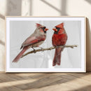 Cardinal Canvas Wall Art - Male and Female Cardinal Print -