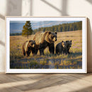 Grizzly Bear Family Wall Art Canvas Print – Majestic by MyGreatCanvas | Canvas Wall Art Prints | Photo Prints & Wall Decor