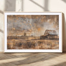 Rustic Farmhouse Wall Art Canvas Print | Barn and Field