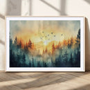 Abstract Forest Wall Art Print- Serene Nature Canvas Print
