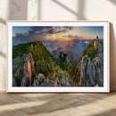 Mountain Sunset Panoramic Wall Art Canvas Print – Framed