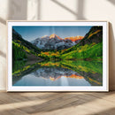 Sunrise Maroon Bells Lake Wall Art Canvas Print – Framed Elk