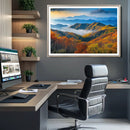 Autumn Mountains Wall Art Canvas Print – Foggy Peaks