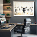 Texas Longhorn Wall Art Canvas Print – Rustic Western Bull