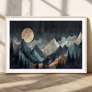 Moonlit Mountain Wall Art Canvas Print – Silhouetted Pines