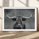 Texas Longhorn Wall Art Canvas Print – Framed Western Bull