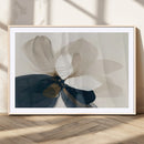 Minimal Flower Wall Art Canvas Print – Framed Beige Bloom