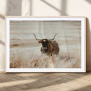 Texas Longhorn Wall Art Canvas Print – Framed Brown Horned