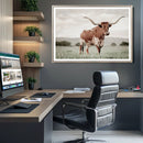 Texas Longhorn Wall Art Canvas Print – Framed Spotted Cattle by MyGreatCanvas | Canvas Wall Art Prints | Photo Prints & Wall Decor