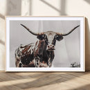 Texas Longhorn Wall Art Canvas Print – Framed Spotted Bull by MyGreatCanvas | Canvas Wall Art Prints | Photo Prints & Wall Decor