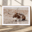 Texas Longhorn Wall Art Canvas Print – Framed Resting Bull by MyGreatCanvas | Canvas Wall Art Prints | Photo Prints & Wall Decor