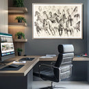 Running Horses Wall Art Canvas Print – Framed Galloping Herd