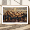 Wood Mountain Landscape Wall Art Canvas Print – Framed