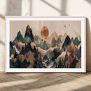 Wood Mountain Landscape Wall Art Canvas Print – Framed