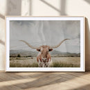 Texas Longhorn Wall Art Canvas Print – Framed Western Cow