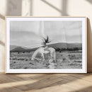 White Horse Wall Art Canvas Print – Framed Woman Rider