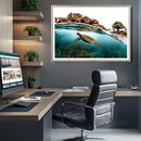 Sea Turtle Wall Art Canvas Print – Framed Ocean Life