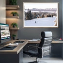 Snowy Mountain Wall Art Canvas Print – Framed Ski Slope