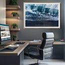 Black Beach Wall Art Canvas Print – Framed Aerial Ocean View