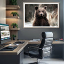 Brown Bear Wall Art Canvas Print – Framed Majestic Woodland