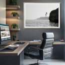 Jumping Wall Art Canvas Print – Framed Coastal Ocean Scene