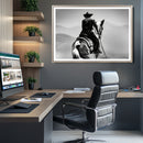 Western Wall Art Canvas Print – Framed Cowboy and Horse