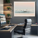 Pastel Ocean Wall Art Canvas Print – Framed Soft Sunset Calm