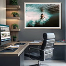 Vibrant Aquatic Motion Wall Art Canvas Print – Framed