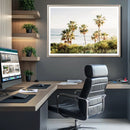 California Coast Palm Trees Wall Art Canvas Print – Framed