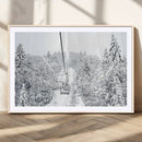 Snowy Ski Lift Wall Art – Framed Winter Mountain Canvas by MyGreatCanvas | Canvas Wall Art Prints | Photo Prints & Wall Decor