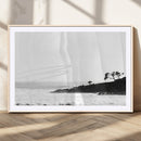 Surfer Cliffs Wall Art Canvas Print – Framed Black White by MyGreatCanvas | Canvas Wall Art Prints | Photo Prints & Wall Decor