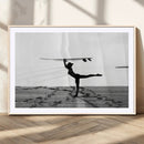 Yoga Surf Wall Art Canvas Print – Framed Black White Shore by MyGreatCanvas | Canvas Wall Art Prints | Photo Prints & Wall Decor