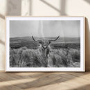 Monochrome Highland Cow Wall Art Canvas Print – Framed by MyGreatCanvas | Canvas Wall Art Prints | Photo Prints & Wall Decor