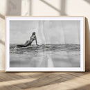 Black and White Surfing Wall Art Canvas Print – Framed Ocean by MyGreatCanvas | Canvas Wall Art Prints | Photo Prints & Wall Decor