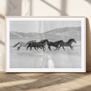 Wild Horses Running Wall Art Canvas Print, Framed Black by MyGreatCanvas | Canvas Wall Art Prints | Photo Prints & Wall Decor
