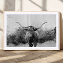 Western Longhorn Wall Art Canvas Print – Framed Rustic Cow by MyGreatCanvas | Canvas Wall Art Prints | Photo Prints & Wall Decor