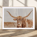 Longhorn Bull Wall Art Canvas Print – Framed Western Cow