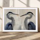 Blue Heron Pair Wall Art Canvas Print, Framed Coastal Bird by MyGreatCanvas | Canvas Wall Art Prints | Photo Prints & Wall Decor