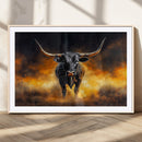 Longhorn Canvas Wall Art Canvas Print – Framed Bold Bull