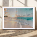 Beach Sunset Wall Art Canvas Print, Framed Ocean Waves Art by MyGreatCanvas | Canvas Wall Art Prints | Photo Prints & Wall Decor
